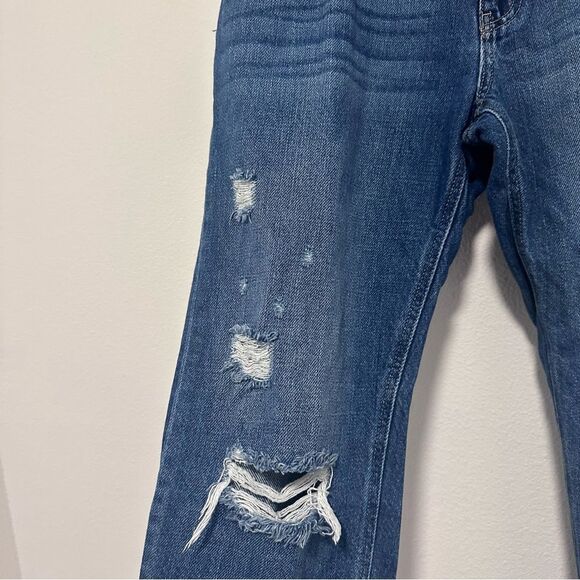 KanCan Veda Straight Leg Cropped Boyfriend Jeans Destroyed All Cotton 13/30 - Picture 5 of 9